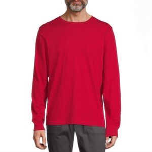 GEORGE Men's Red Long Sleeve Crewneck T-Shirt